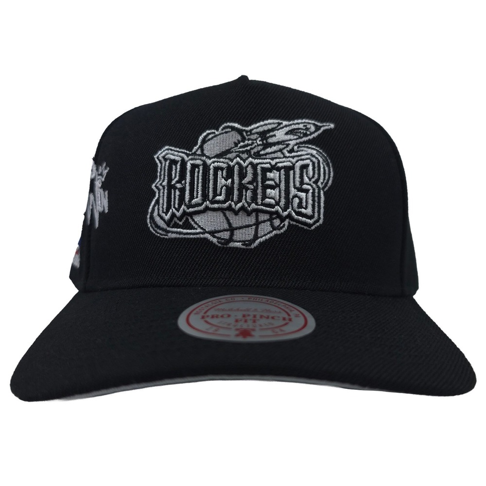 Houston Rockets Mitchell & Ness NBA‎ Pro Fit Snapback Hat Cap 3D Logo Black NWT